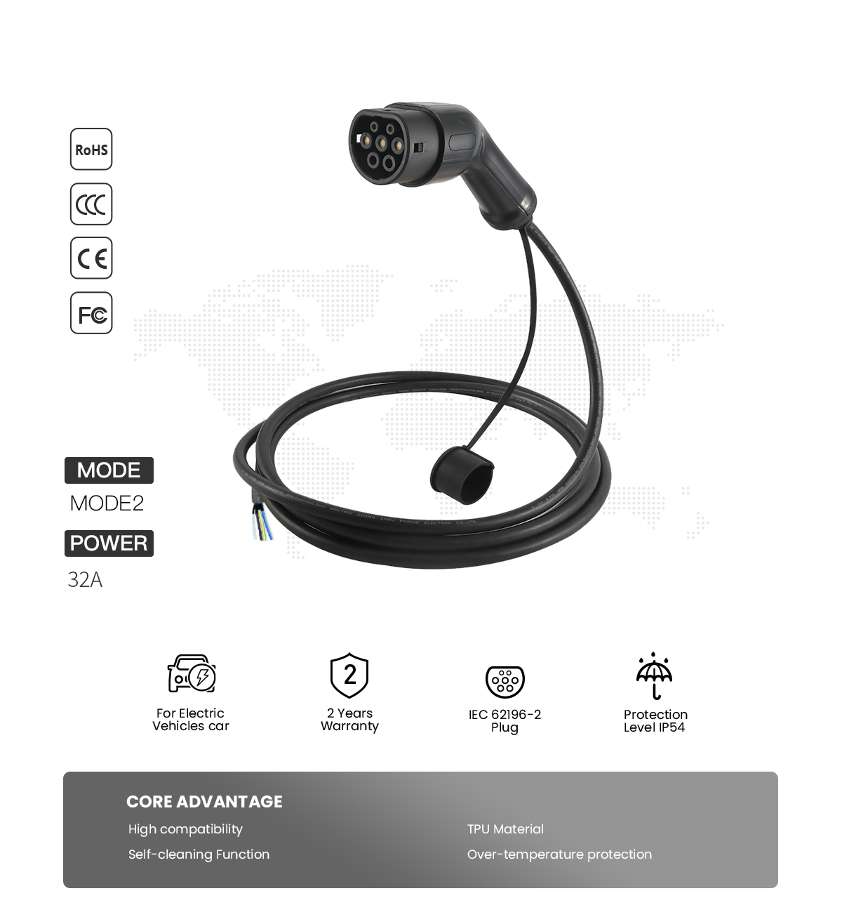 Type Iec Ac Ev Charging Connectors A V Ev Charging Cable